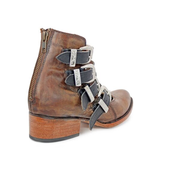 Freebird by Steven ‘Scarlett’ Olive Brown Multi-Buckle Ankle Boots: Size 7 M - Picture 4 of 9